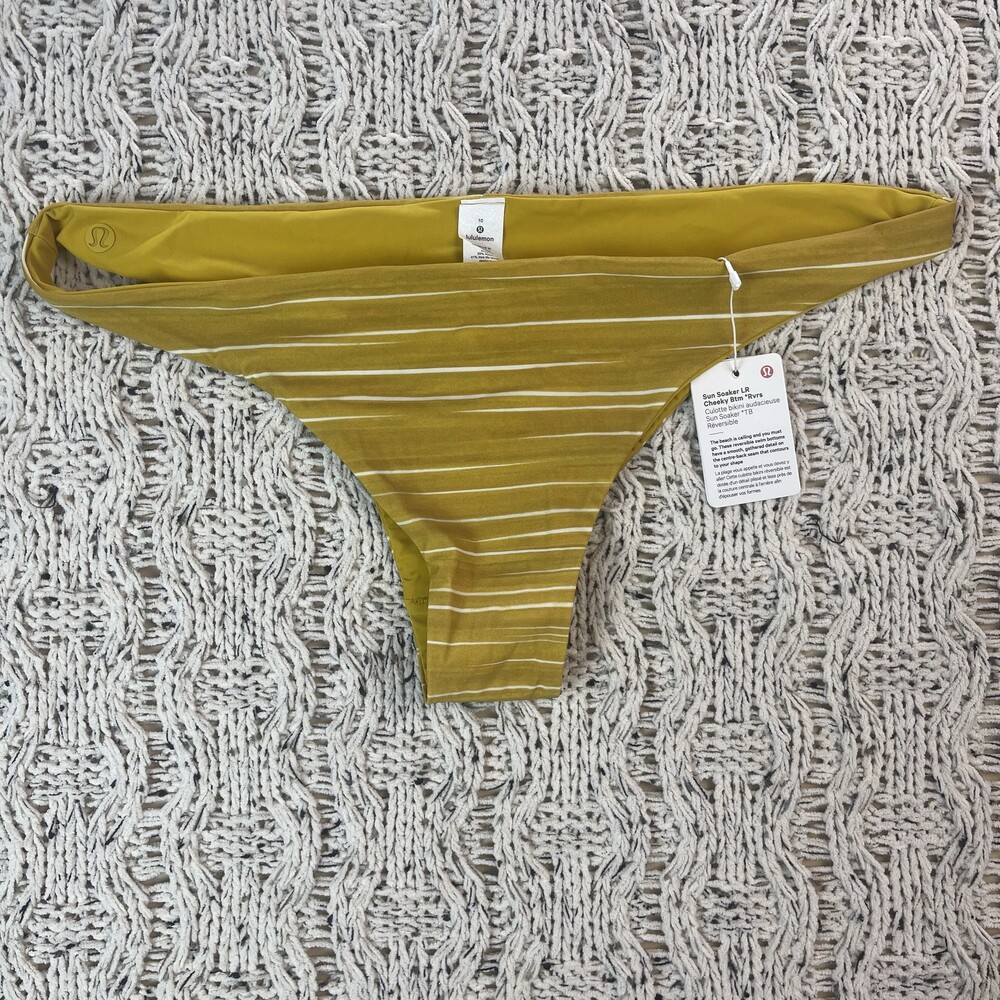 Lululemon Sun Soaker LR Cheeky Btm *Rvrs Bikini bottom Womens 10 Body